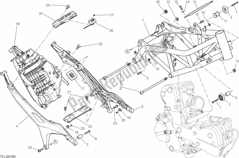 Toutes les pièces pour le Cadre du Ducati Hypermotard Hyperstrada Thailand 821 2015